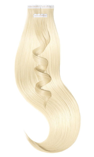 Front product view of Golden Blonde tape-in extensions, Excellence Line – Rubin Extensions®