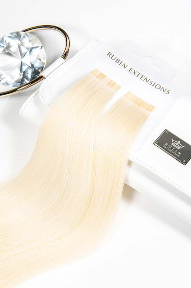 Gift packaging for Platinum Blonde keratin bond extensions, Premium Line – Rubin Extensions®