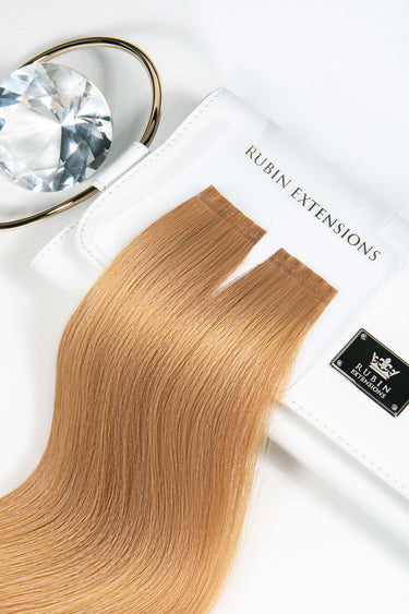 Light Brown Caramel keratin bond hair strands, Pro-Deluxe Line, 100% human hair in a gift box – Rubin Extensions®