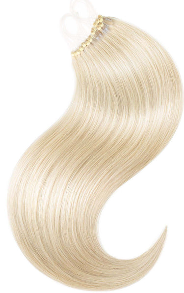 Fine Light Blonde Pro-Deluxe microring strands, invisible at the root, 100% human hair – Rubin Extensions®