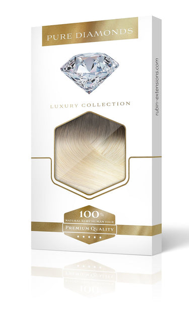 Packaging for clip-in extensions in Sombré Beige – Rubin Extensions®