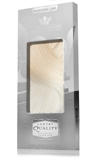 Packaging for Honey Blonde & Silver Blonde clip-in extensions, Fashion Line – Rubin Extensions®