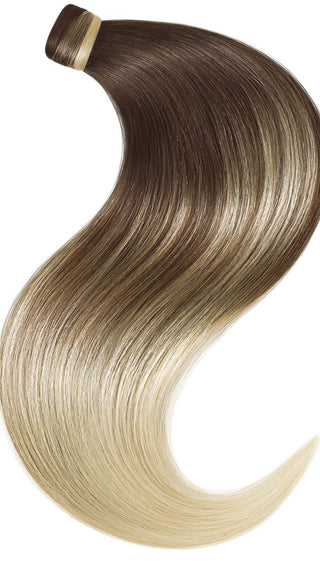 PONYTAIL LUXURY EXTENSIONS Sombre Chocolate Roast Brown & Pearl Blond