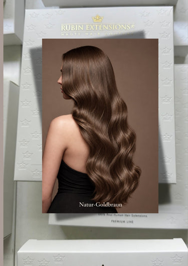 Echthaar Extensions in Natur-Goldbraun – Rubin Extensions®