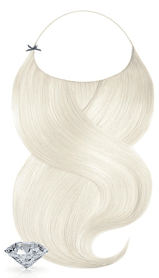 One piece halo hair extensions PURE DIAMONDS LINE Pearl Blond