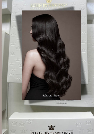 Echthaar Extensions in Schwarz-Braun – Rubin Extensions®
