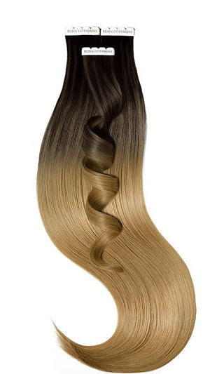 TAPE-IN EXTENSIONS , SOMBRE-BALAYAGES, Jet Black-Braun & Salty Caramel